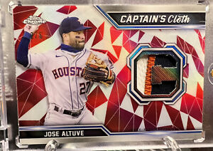 2021 Topps Chrome Baseball Jose Altuve Captains Cloth CCR-JA Red 2/5 Astros