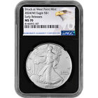 2024 (W) American Silver Eagle - NGC MS70 Early Releases Grade 70 Black Core