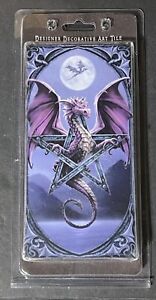 Anne Stokes Decorative Art Tile Dragons in the Moon Light (Sealed)