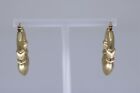 14K Yellow Gold Vintage 1.25 Inch Hoop Earrings