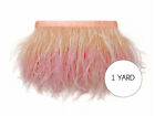 1 Yards - Peach Blossom Ostrich Fringe Trim Wholesale Feather Costume Supply