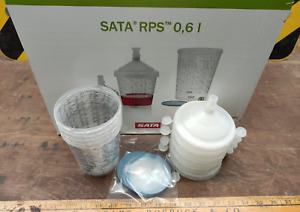 5 pack SATA HVLP RP Spray Auto Paint Gun RPS Cups .6 liter 20oz 125 micron