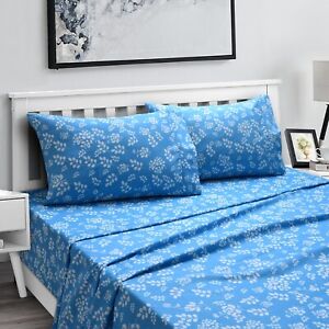 4 Piece Bed Sheet Set Soft Hotel Quality Luxurious Deep Pocket Floral Sheets