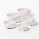 5pc Earthenware Ceramic Mixing Bowl Set Cream - Figmint