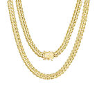 18K Yellow Gold Solid 2.7mm-7mm Miami Cuban Chain Link Necklace Bracelet 7
