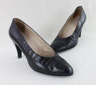 Chanel Vintage Black Alligator Pump Heel Shoe Size 9