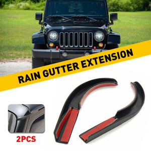 Water Rain Diverters Gutter Extension For Jeep Wrangler JK 2007-2017 DIY Parts (For: Jeep)
