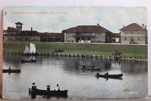 Canada Ontario Allandale Grand Trunk Railway Station Postcard Old Vintage Card