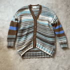 Sita Murt Women's Multi-Color Striped Wool Blend Knit Cardigan Sweater Size 40