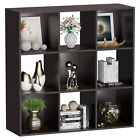 9-Cube Organizer Storage Cabinet Wood Shelf Cupboard Home Decoration, Brown