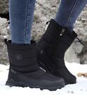 RXFSP Womens Black Side Zip Waterproof Snow Boots Size 8 M US