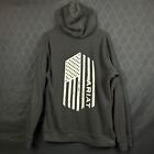 Ariat Hoodie Mens Medium USA Flag Black Double Sided Pullover Flaw