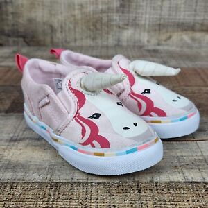 Vans Asher Slip On Unicorn Toddler Sz 6 Pink Glitter Girls Shoes 721356 Slip On