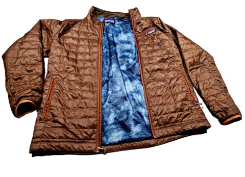 Patagonia Men's Nano Puff Jacket Size Brown Blue Camo XL Lightweight