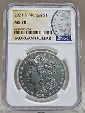 2021 D Morgan Silver Dollar NGC MS 70 with Certificate & Box