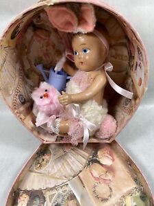 1930’s Unmarked Compo Baby In Paper Covered Trunk