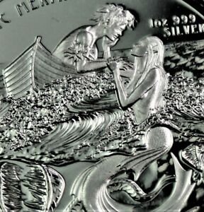 2021 Samoa Mermaid Proof-like .999 silver coin Scottsdale Mint- in capsule