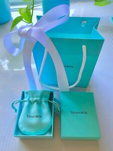 Tiffany & Co. Packaging Empty Blue Gift Box, Ribbon, Pouch, Shopping Bag 4pc Set