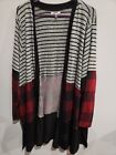 Maurices Womens Plus 3X Open Front Colorblock Plaid Cardigan NWOT