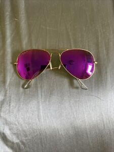 Ray-Ban RB3025 AVIATOR Large Metal  Sunglasses Pink , Small Face Polarized