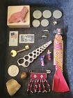 Junk drawer lot vintage collectibles.Coins, Doll, Jewelry, Stamps, Stones, Flies
