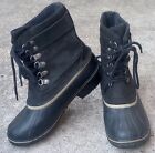 Sorel Winter Fancy Lace II NL2125-010 Womens Black Waterproof Snow Boots Size 6