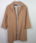 Vintage Virgo Wool Cashmere Fleece Longline Trench Coat Womens Size 18 Beige
