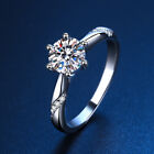 0.5CT D Moissanite Engagement Rings for Women S925 Sterling Silver Round Rings