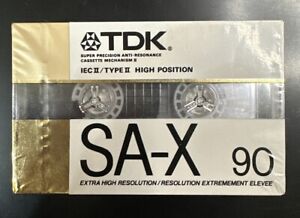 TDK  SA-X   90   1988    TYPE II   BLANK CASSETTE TAPE 1 SEALED High Position