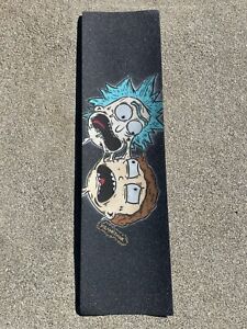 Mob Skateboard Graphic Grip Tape Rick And Morty Face Melter Hand Painted