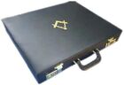 Masonic Regalia MM/WM Mason Apron Hard Case/Briefcase with Yellow Compass