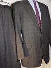 CANALI 2 Piece men's Suit 52 ITALY 42 US Charcoal Grey Plaid Perfect 32x30