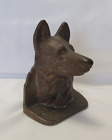 Single Vintage German Shepherd Head Cast Iron Book End Dog Figure