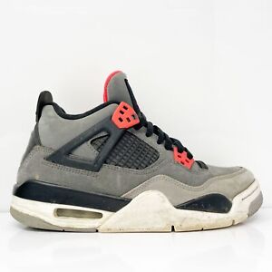 Nike Boys Air Jordan 4 408452-061 Gray Basketball Shoes Sneakers Size 6Y