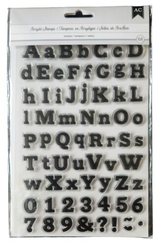American Crafts Alphabet Letters, Numbers & Punctuation Acrylic Clear Stamps 68