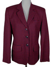 VTG~Pendleton~Womens Sz 6~Red & Navy Check Virgin Wool Career Blazer Jacket~USA