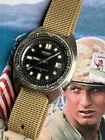 Vintage Seiko 6105-8009 Resist Daini Military Diver Stainless Watch MARATC strap