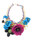 Statement Multi-coloured Flower Chain Necklace