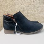 NEW Cobb Hill Ankle Boots Women 8 W Wide Zip Black Leather Booties