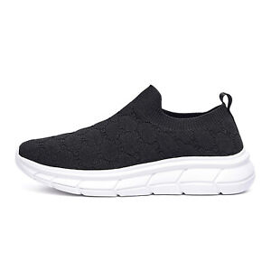 Mens Slip On Running Shoes Athletic Walking Trainers Lightweight Mesh Sneakers