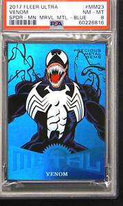 2017 Fleer Ultra Spider-Man Marvel Precious Metal Gems PMG Blue Venom /49 PSA 8