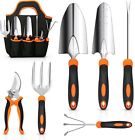 Stainless Steel Heavy Duty Gardening Tool Set, with Non-Slip Rubber Grip, Storag