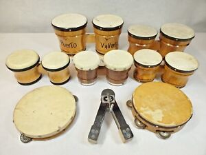 Instrument Lot W/ Multi Sized Bongos,Tambourines & More!