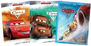 Cars Movie Collection Blu-ray/DVD 1, 2 And 3 Blu Ray + DVD Bundle New
