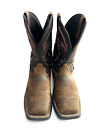 Justin Stampede Rush Brown Leather Western Work Boots Men Sz 12EE Composite Toe