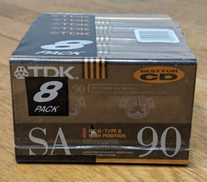8 Pack TDK SA90 Type II High Bias Audio Cassettes Best For CD - New, Sealed