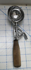 Vintage Ice Cream LARGE Scoop Wood Handle Kitchen Stainless  AS SHOWN