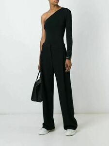 THEORY Women’s One-shoulder Top NWT $190 Solid Black Stretch S