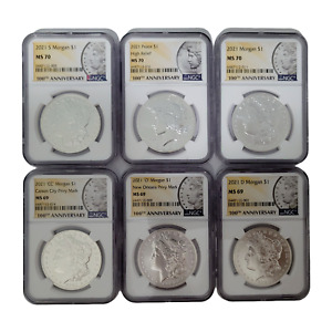 COMPLETE SET 🪙🔥 2021 Morgan & Peace Silver Dollar NGC MS70 & MS69 CC O D S