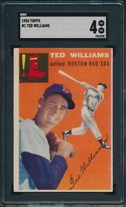 1954 TOPPS BASEBALL #1 TED WILLIAMS SGC 4 VG-EX HOF